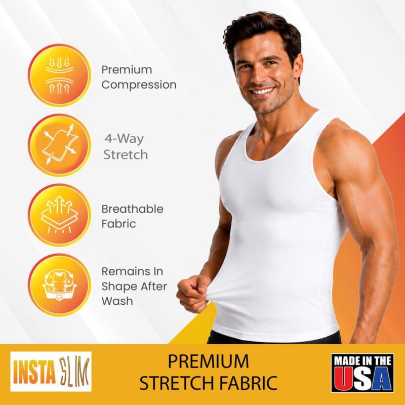Camiseta sin mangas Insta Slim XL blanco de compresión modeladora