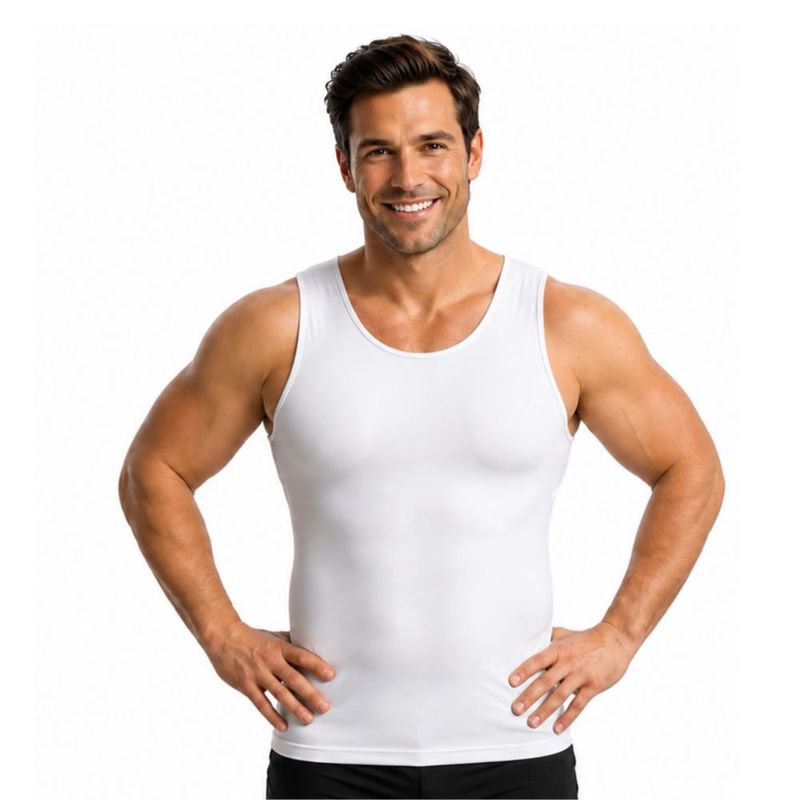 Camiseta sin mangas Insta Slim XL blanco de compresión modeladora