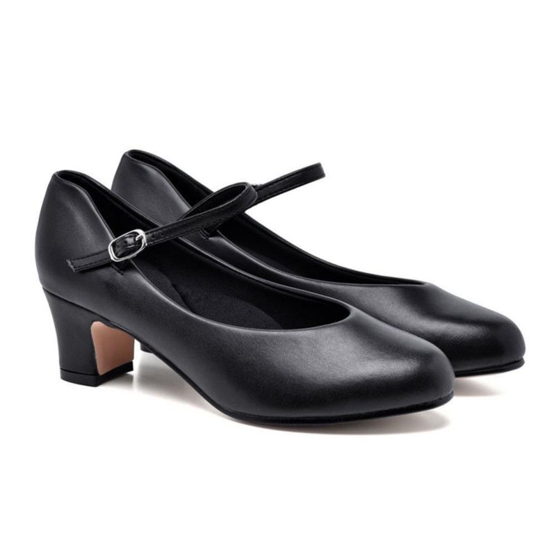 Zapatos de carácter Stelle 5 cm negro con correa de tobillo