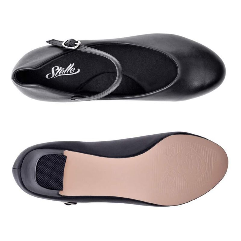 Zapatos de carácter Stelle 5 cm negro con correa de tobillo