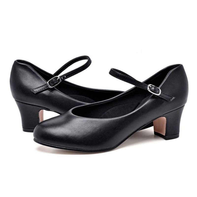 Zapatos de carácter Stelle 5 cm negro con correa de tobillo