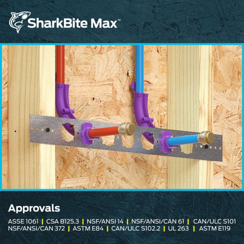 Accesorio de plomería SharkBite Max de latón con tapa a presión de 1/2 pulgada