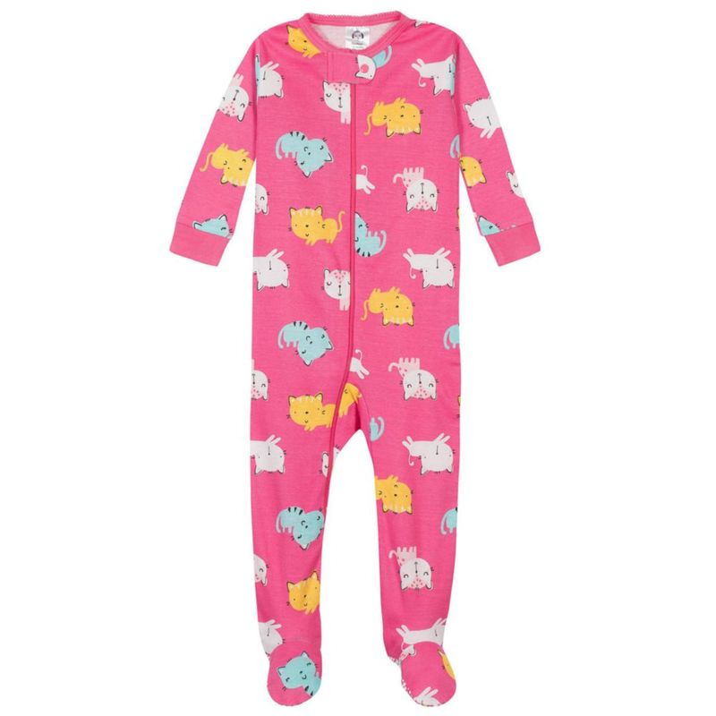 PAJAMAS Gerber 3T Pack de 4 Unicornios y Gatos Rosa