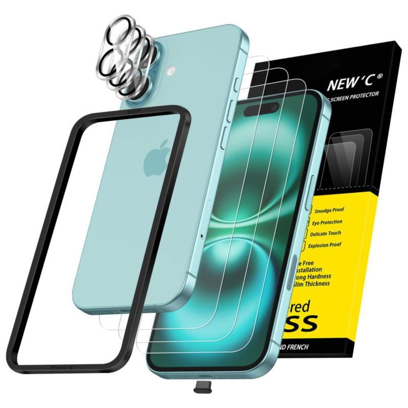 Protector de pantalla NEW'C iPhone 16 61" + lente + herramienta