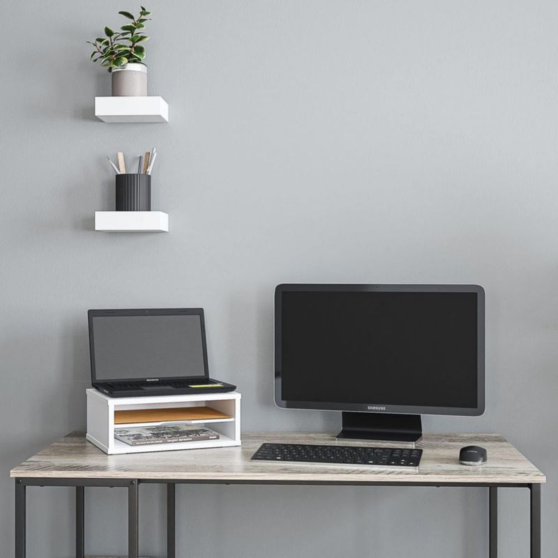 Organizador de Archivos Ballucci de 2 Niveles Blanco en Madera 35 × 235 × 13 cm