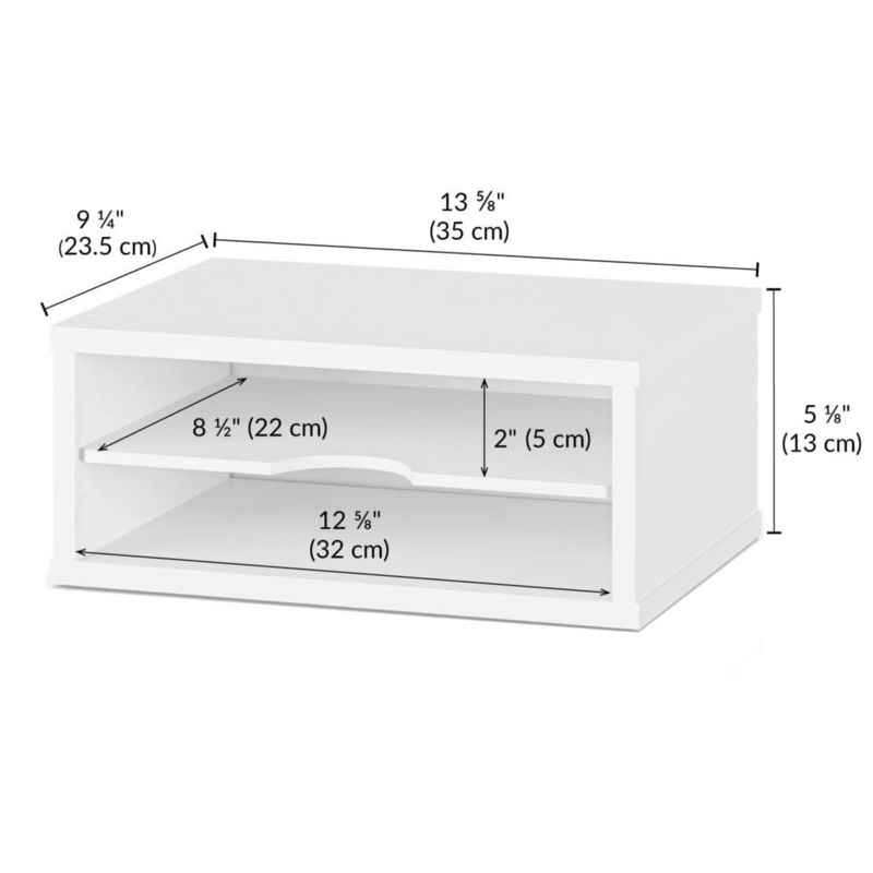 Organizador de Archivos Ballucci de 2 Niveles Blanco en Madera 35 × 235 × 13 cm