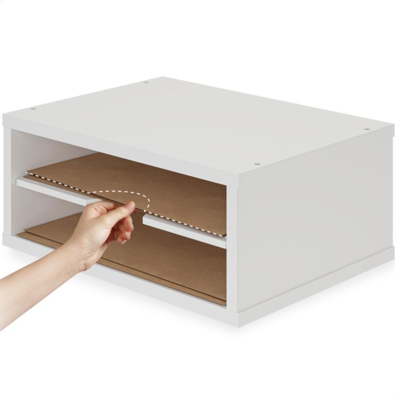 Organizador de Archivos Ballucci de 2 Niveles Blanco en Madera 35 × 235 × 13 cm