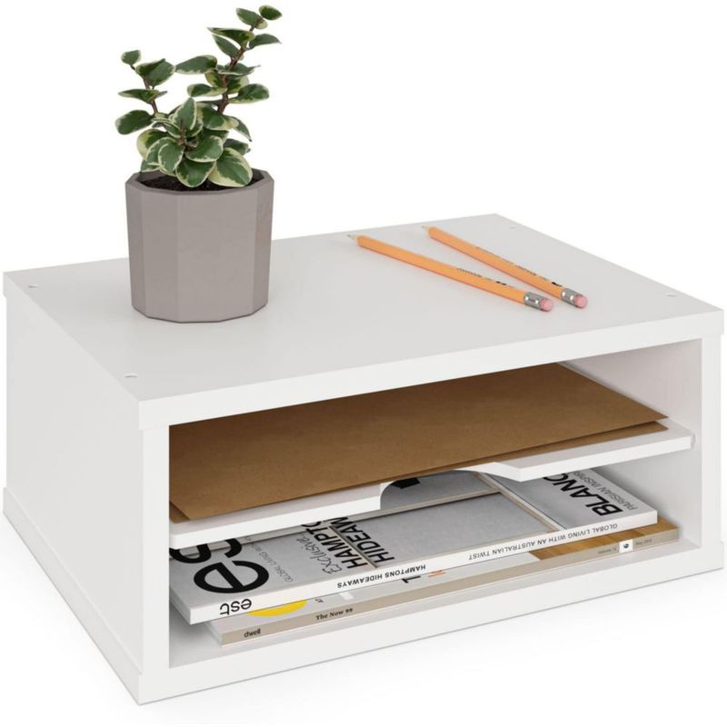 Organizador de Archivos Ballucci de 2 Niveles Blanco en Madera 35 × 235 × 13 cm