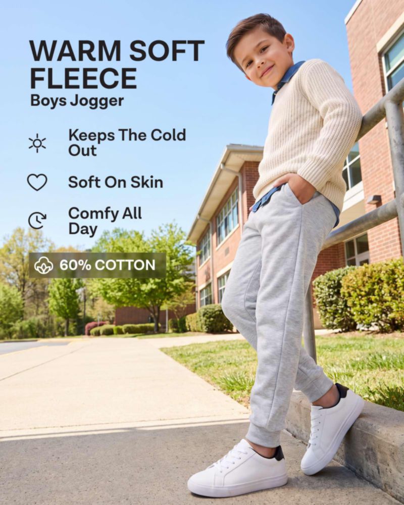 PANTALONES Real Essentials para Niños de Forro Polar - Pack de 3