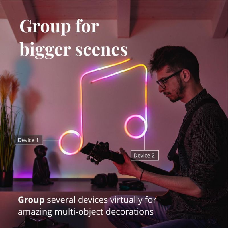 Tubo LED Twinkly Flex de 2 m RGB multicolor compatible con Alexa