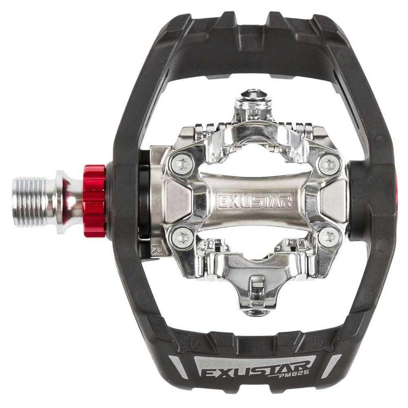 Pedal combinado Exustar E-PM825 negro/plata (sellado)