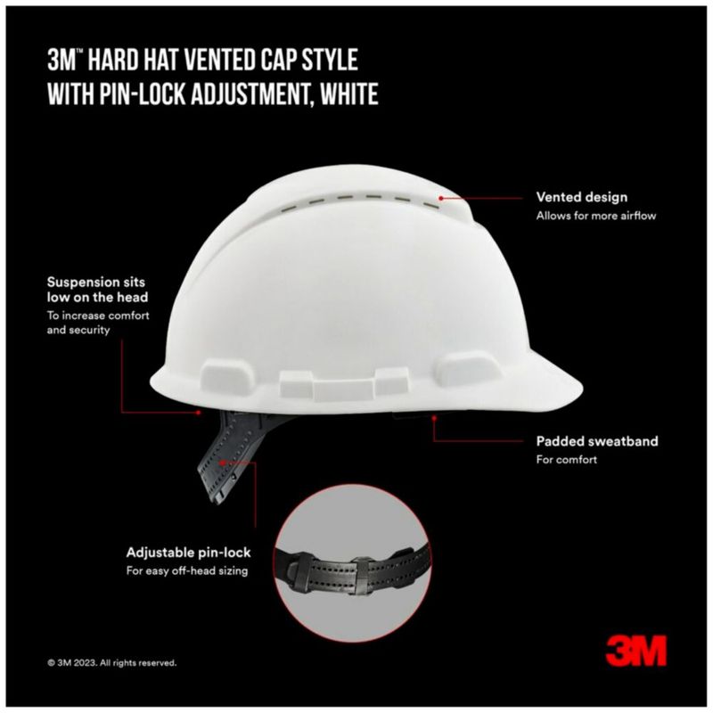 Casco 3M CHHWH1-V-12-DC ventilado con pinLock blanco