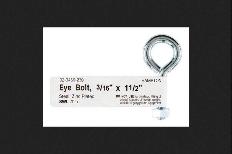 Eyebolt ACE Hampton de acero galvanizado de 3/16 pulgadas x 38 cm