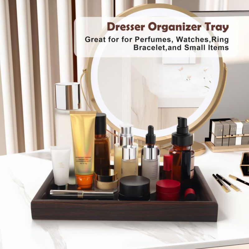 Bandeja organizadora Zosenley 20 × 30 cm de cuero negro