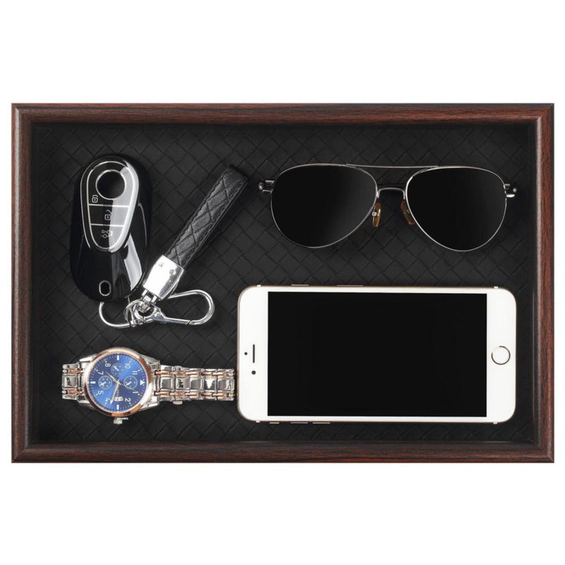 Bandeja organizadora Zosenley 20 × 30 cm de cuero negro