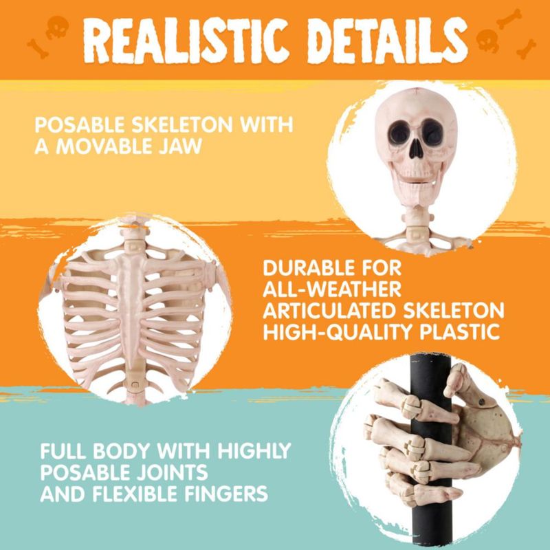 Esqueleto JOYIN de 150 cm Posable – Decoración de Halloween