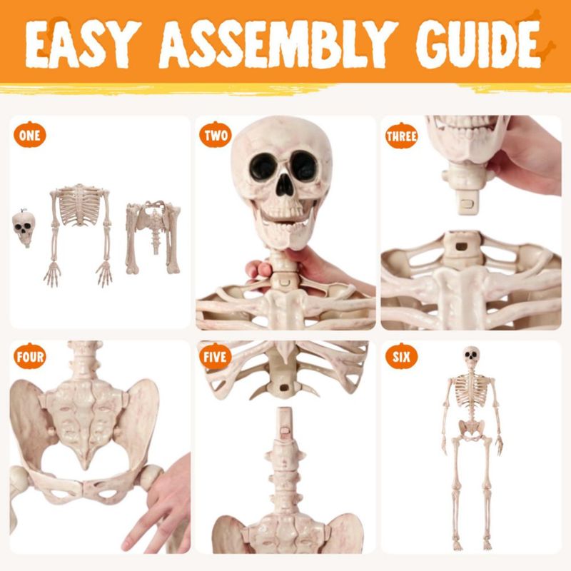 Esqueleto JOYIN de 150 cm Posable – Decoración de Halloween