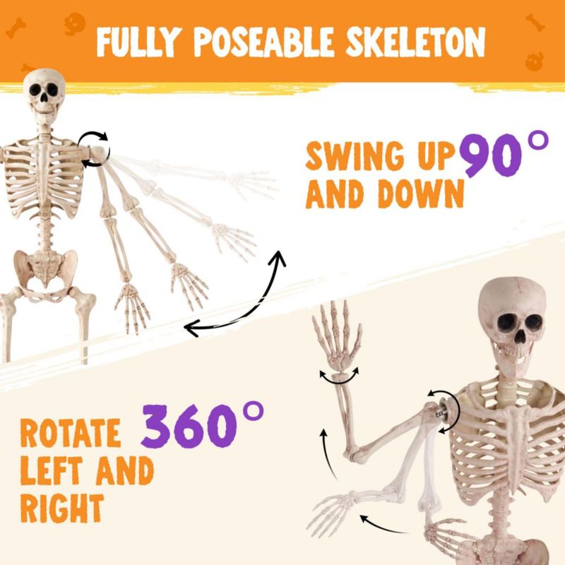 Esqueleto JOYIN de 150 cm Posable – Decoración de Halloween
