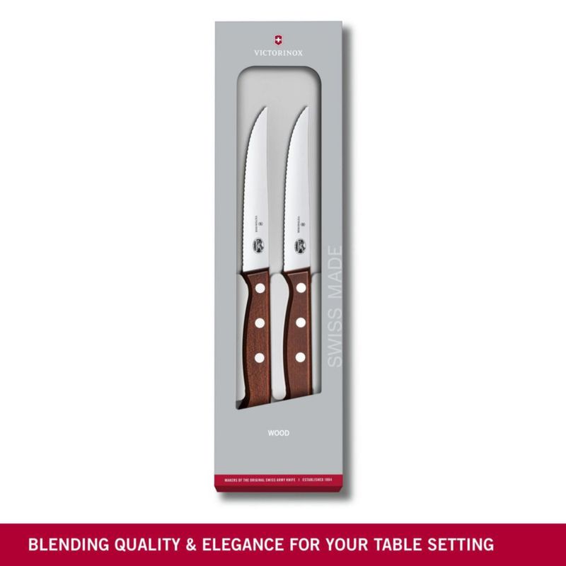 Juego de cuchillos para carne Victorinox de madera 12 cm hoja serrada