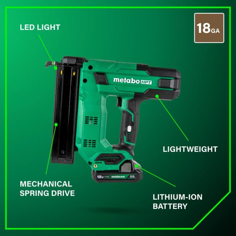 Engrapadora Metabo HPT N1804DB 18 V inalámbrica calibre 18