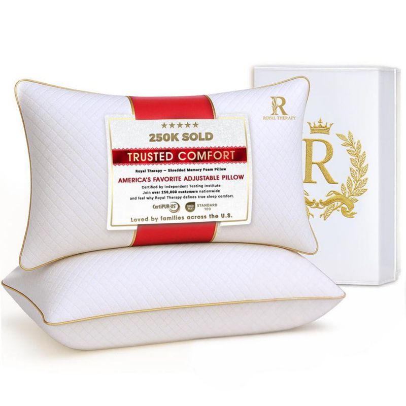 Almohada Royal Therapy Queen 2 unidades de espuma de memoria desmenuzada
