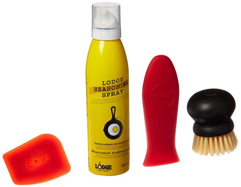 Hierro fundido sazonado Care Kit Lodge con aerosol para condimentos