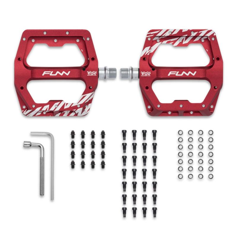 Pedal de Bicicleta Funn Plataforma Ancha 9/16" Eje (Rojo)