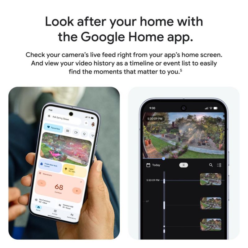 Cámara de Seguridad Google Nest Cam Exterior 2ª Generación 2025