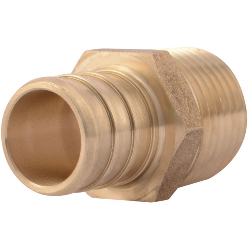 Adaptador macho SharkBite Crimp latón 3/4 x 1/2 pulgadas