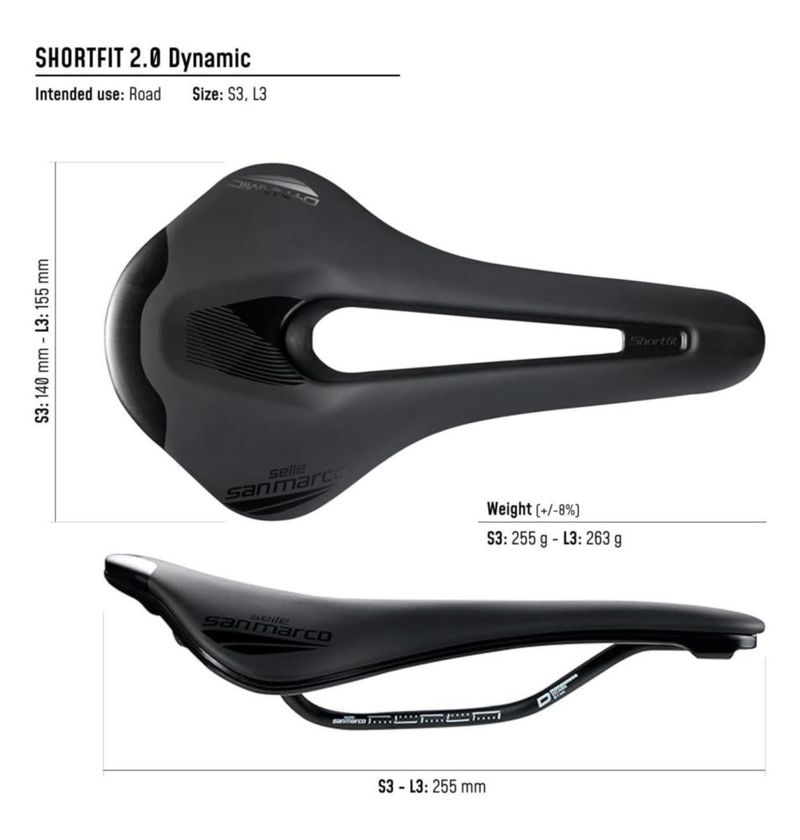 Silla de bicicleta Selle San Marco 140x255 mm estrecha S3‑W