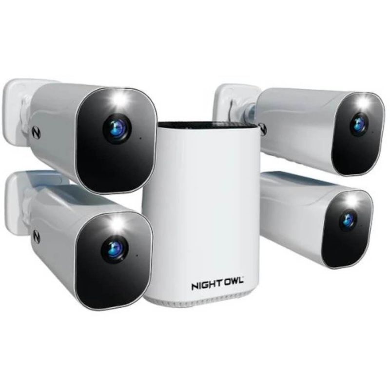 Hub Wi-Fi Night Owl con tarjeta microSD de 64 GB y 4 cámaras con batería