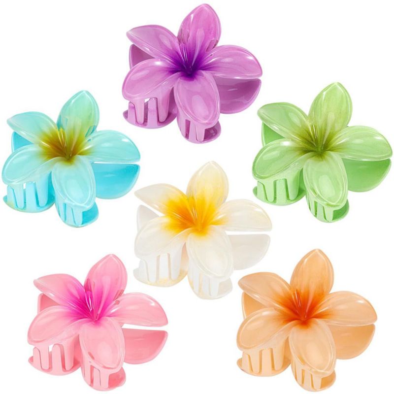 Pinzas para el Cabello ANEESAA 79 cm Flor – Juego de 6 – Estilo Hawaiano