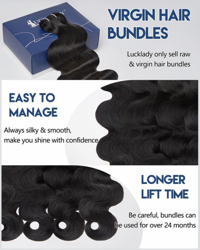 Extensión de cabello Lucklady Body Wave 51 56 y 61 cm