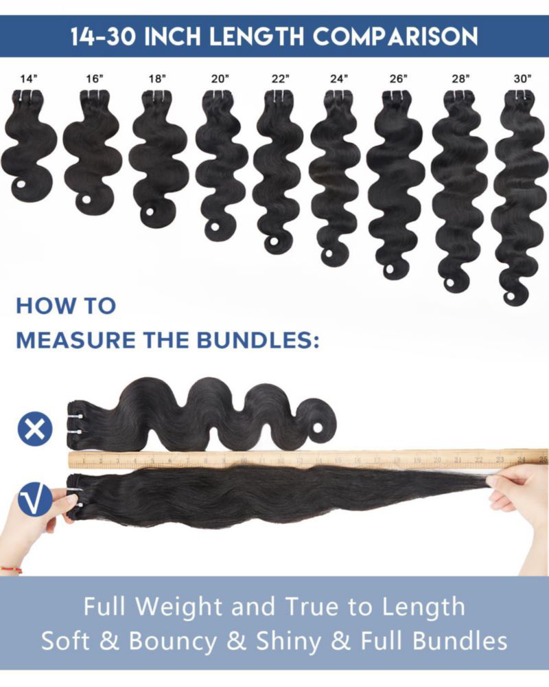 Extensión de cabello Lucklady Body Wave 51 56 y 61 cm