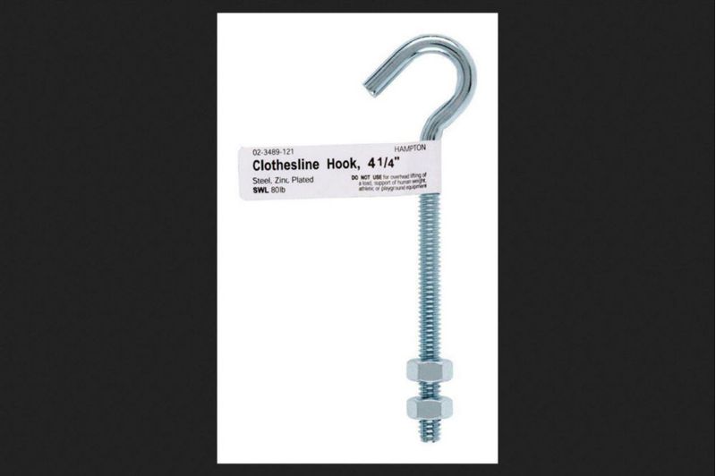 Gancho para pernos ACE 11 cm chapado en zinc con 2 tuercas