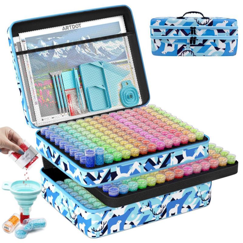 Contenedor de Almacenamiento ARTDOT de 420 Compartimentos para Kits de Arte con Diamantes