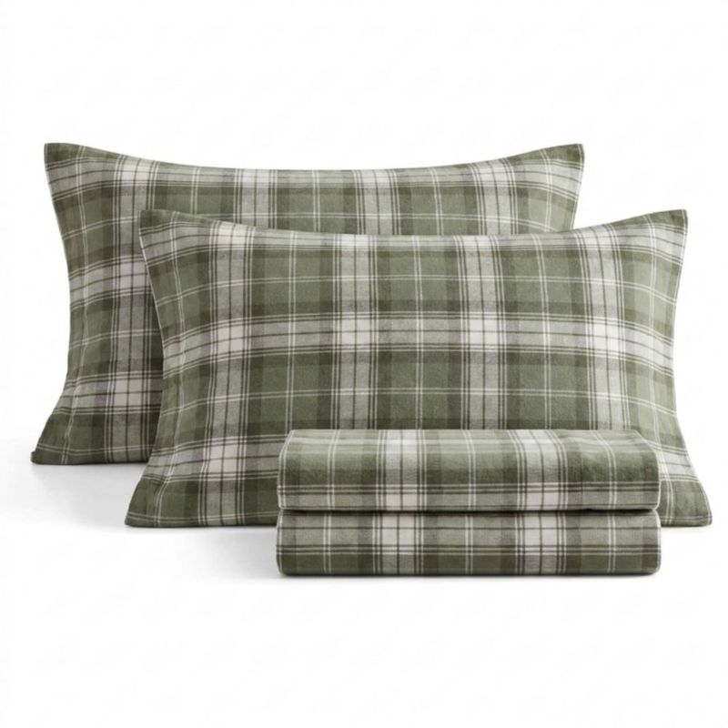 Juego de sábanas Eddie Bauer Twin 100% algodón franela