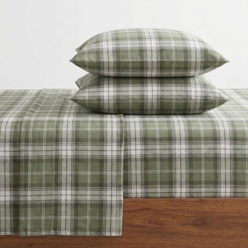 Juego de sábanas Eddie Bauer Twin 100% algodón franela