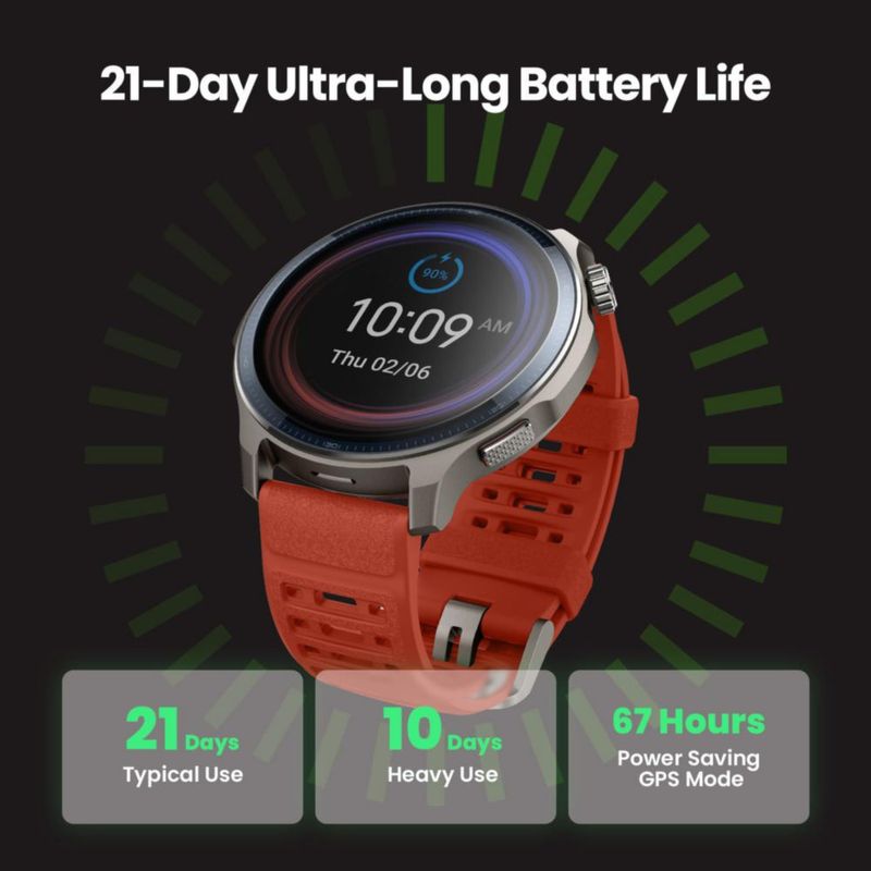 Reloj inteligente Amazfit Balance 2 de 47 mm AMOLED con cristal de zafiro