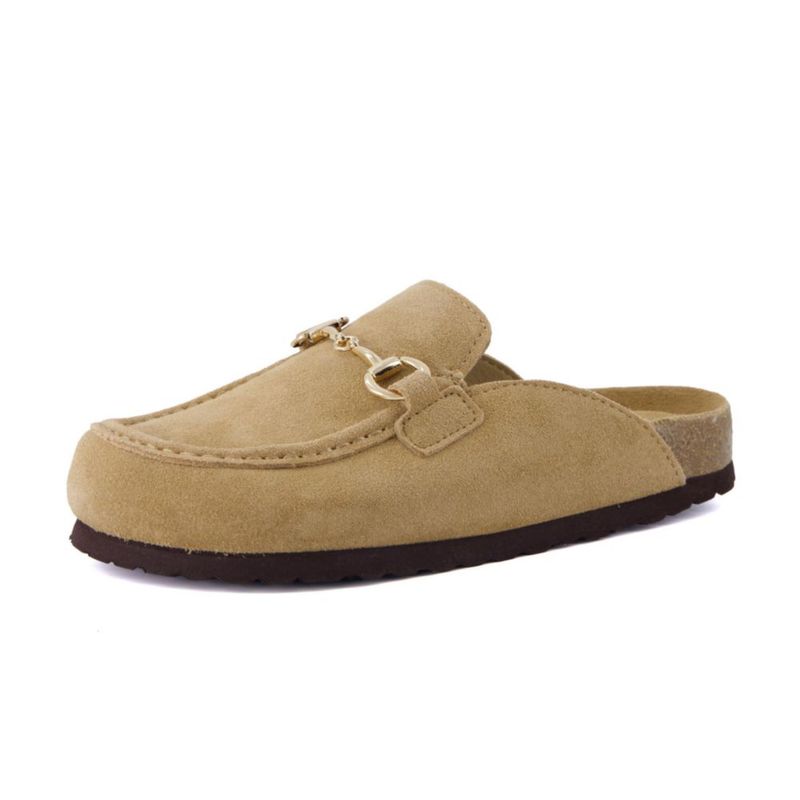 Zuecos tipo Mule CUSHIONAIRE Sand 10 de Gamuza para Mujer
