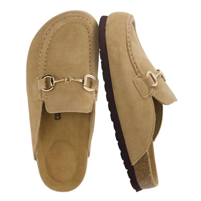 Zuecos tipo Mule CUSHIONAIRE Sand 10 de Gamuza para Mujer