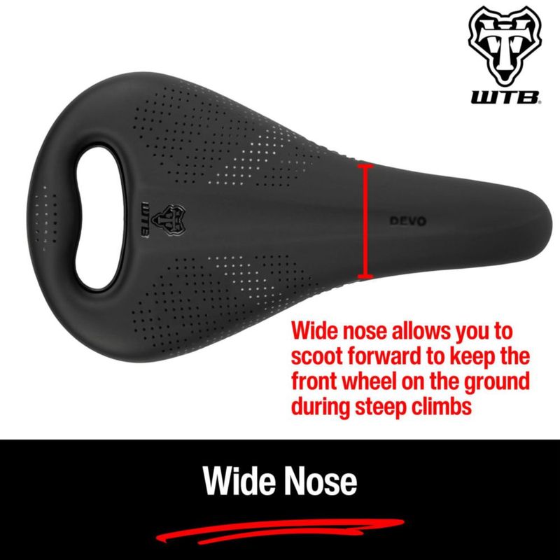 Silla de bicicleta WTB Devo Pickup con manija de elevación y tecnología Fusion Form