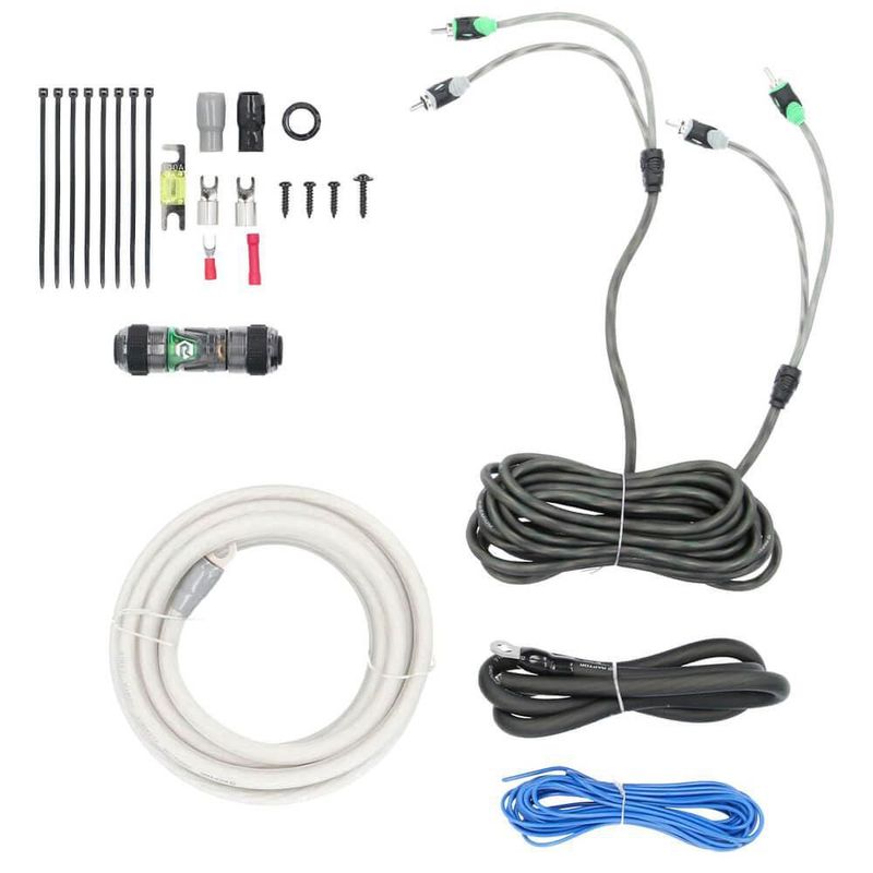 Kit de amplificador Raptor 1500 W 4 AWG con cable RCA y fusible