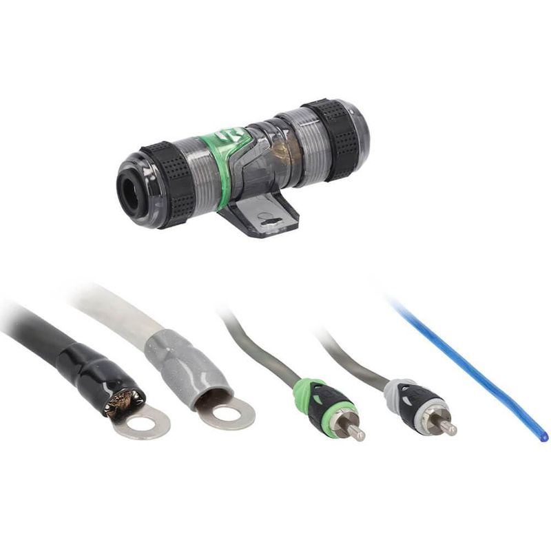 Kit de amplificador Raptor 1500 W 4 AWG con cable RCA y fusible