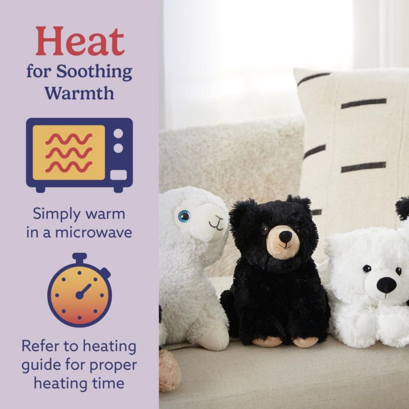 Animal de peluche Warmies Black Bear apto para microondas y pesado