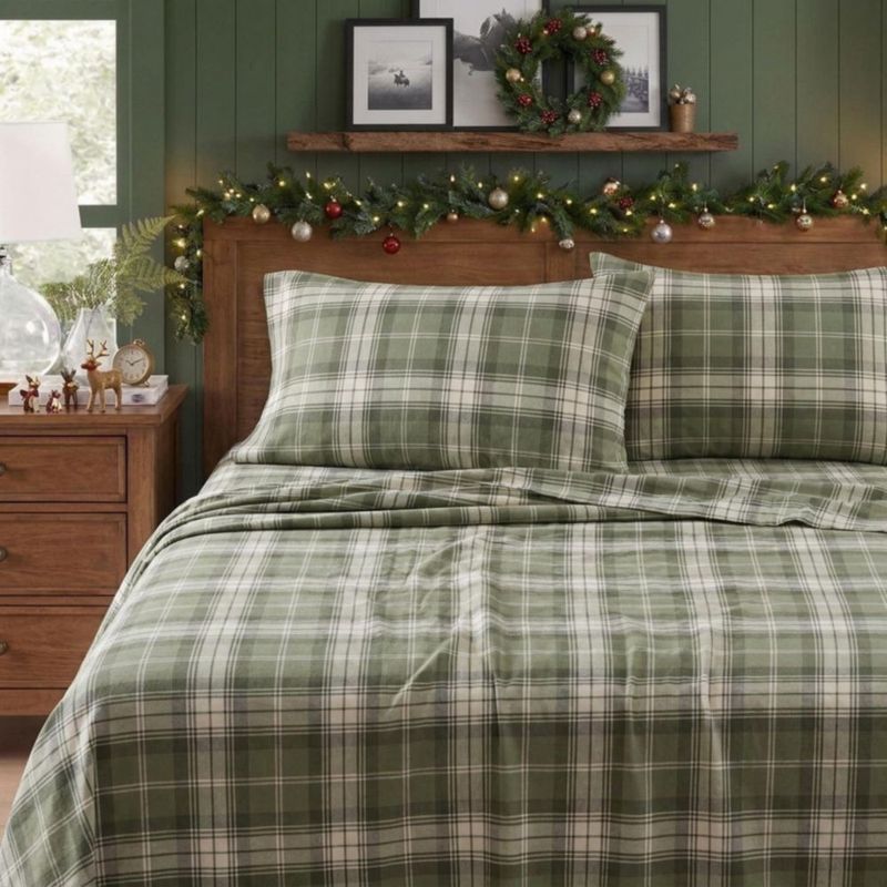 Juego de sábanas tamaño completo Eddie Bauer 100% algodón franela