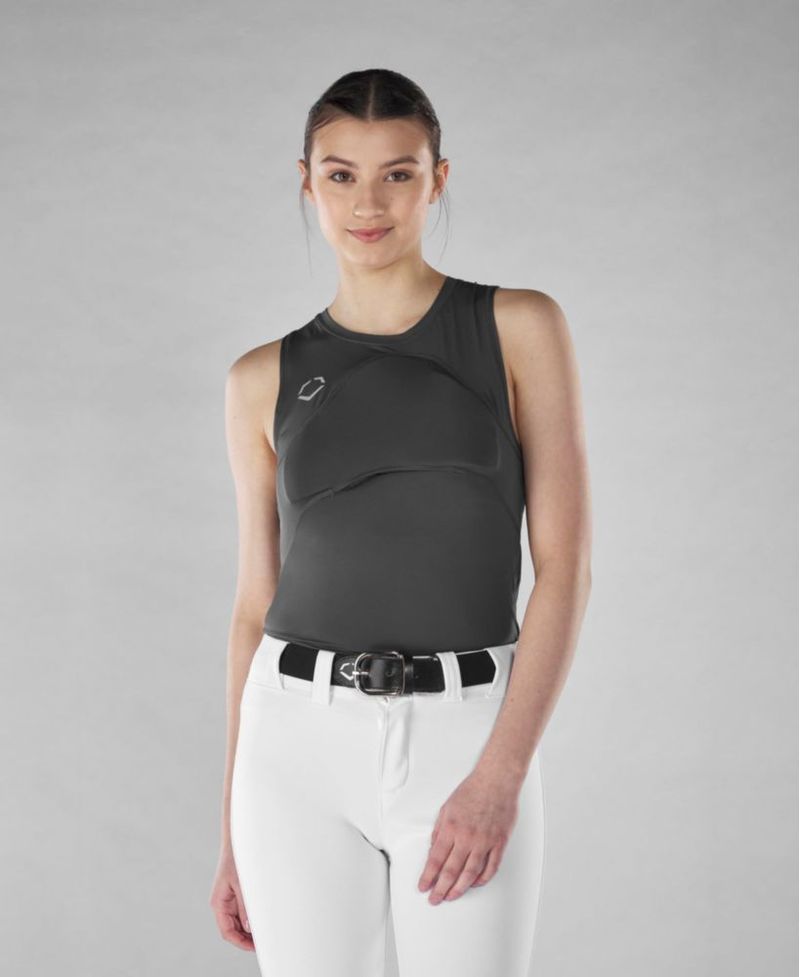 Protector de Pecho EvoShield para Mujer talla S gris sin mangas
