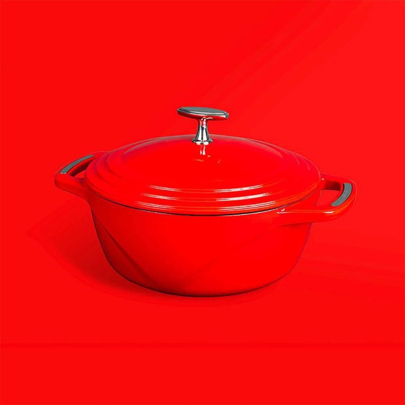 Cocotte Lodge de hierro fundido esmaltado de 45 qt color cereza