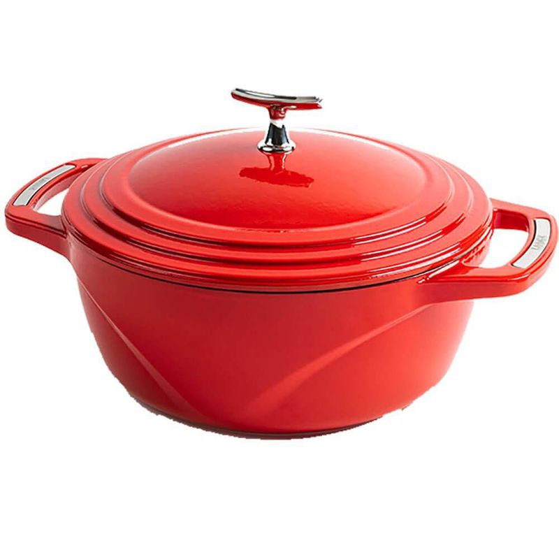 Cocotte Lodge de hierro fundido esmaltado de 45 qt color cereza