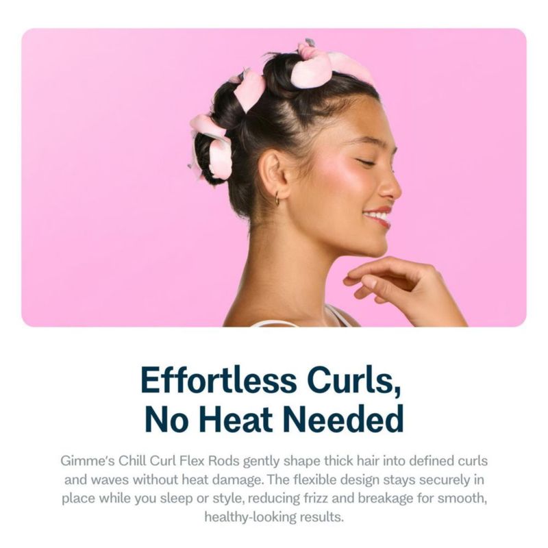Rizador de Cabello GIMME Chill Curl Flex Rods - Pack de 6 para Cabello Fino